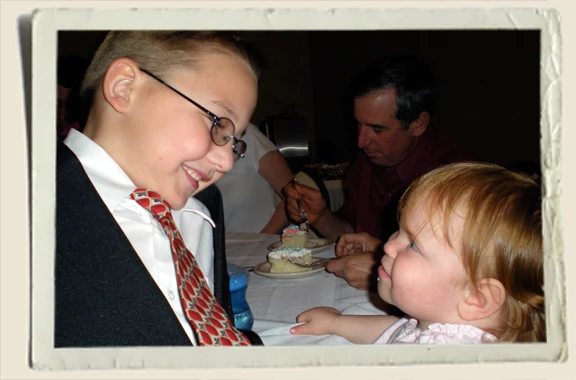 Kyle Piper with his cousin Hailey at Kyle's 1st Holy Communion 