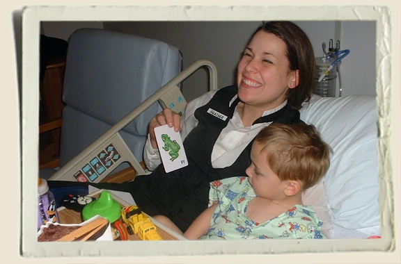 Aunt-Heather-Piper-Kyle-in-hospital Aunt Heather Piper with Kyle Piper in the hospital