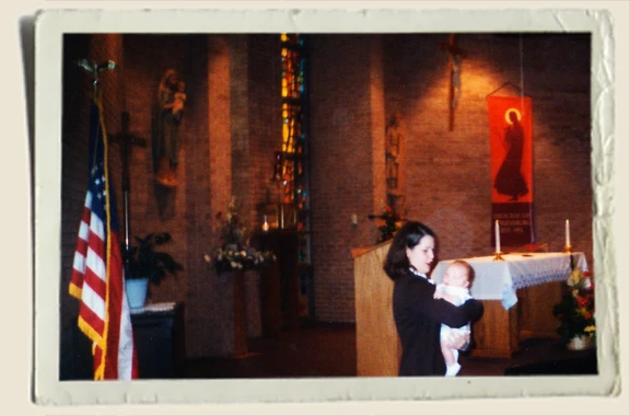 Kyle-Baptism--Heather-Piper Kyle Piper with his Aunt Heather Piper at his Baptism