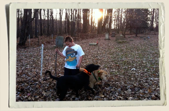 Kyle, Scooby, Seven by a cemetery in the woods- Heather Piper 