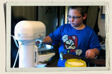 Kyle making cookies over Thanksgiving Aunt Heather Piper 