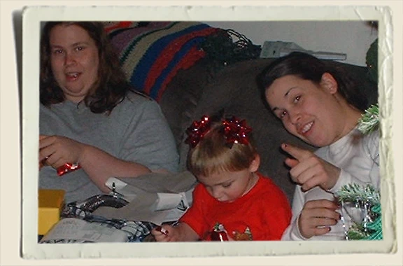 Kyle Piper with Christmas bows - Aunt Heather Piper 