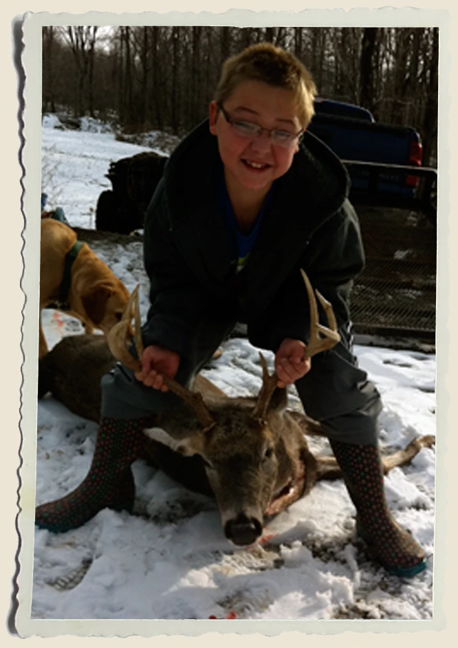 Kyle with paps deer Aunt Heather Piper 