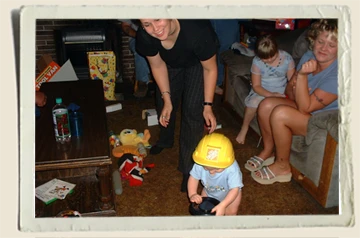 Kyle's first Birthday celebration. Aunt Heather Piper