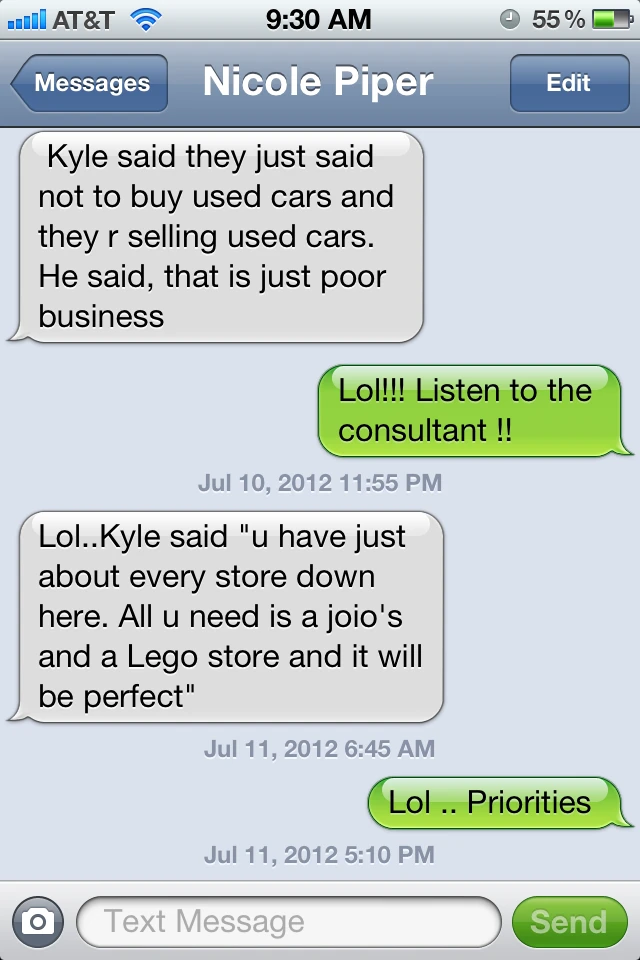 Text Conversation Aunt Heather Piper