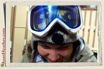 Aunt-Heather-Piper-Raccoon-Hat-Wearing-Goggles-1-5-13 Aunt-Heather-Piper-Raccoon-Hat-Wearing-Goggles-1-5-13