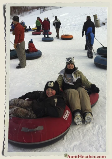Aunt Heather Piper & Kyle Snow Tubing 1-27-13