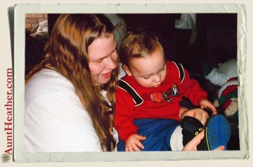 Aunt-Nikki-&-Kyle-with-his-boots-Aunt-Heather-Piper