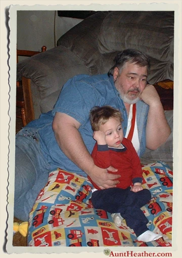 kyle-&-pappy-watching-TV Aunt Heather Piper