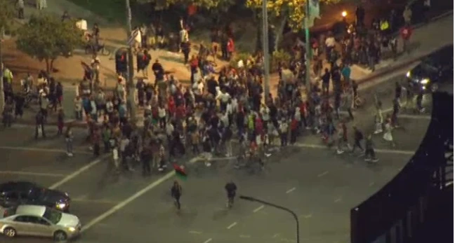 Rioting in LA from the George Zimmerman case verdict  