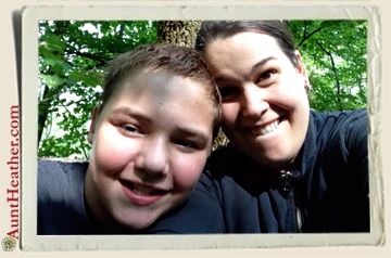 Aunt-Heather-Piper-Kyle-in-tree-stand-Cortland-NY-8-31-13