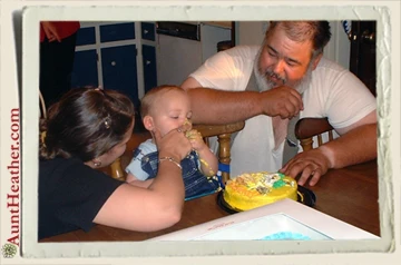 Kyles-First-Birthday-Aunt-Heather-Piper-helping-2002