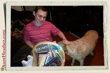 Kyle-Easter-Morning-with-Scooby-&-his-books-4-20-14-Aunt-Heather-Piper