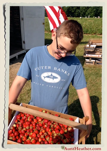 Kyle-with-fresh-strawberries-Pollock's-6-28-14-Aunt-Heather-Piper