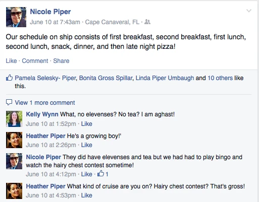 Week of Fun Cruise 6-10-15 Aunt Heather Piper