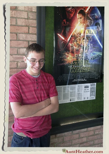 Kyle at Star Wars Movie Theater Latrobe 12-24-15 Aunt Heather Piper