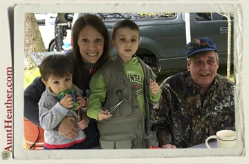 Abby her boys and her dad Planinsek Fishing Derby 5-7-16 Aunt Heather Piper