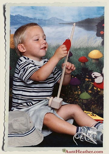 Kyle Fishing Pose c. 2003 Aunt Heather Piper